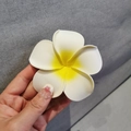Tropical white frangipani hair claw clip with a vibrant yellow gradient finish - Frangipani Hair Side Clip
