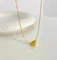 18k vergoldete Herzanhänger Halskette aus Edelstahl mit eleganter Perlenkette-Struktur - Feine Kette Herz Anhänger Halskette (TN3470)