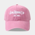 Roze katoenen baseballpet met Slow Morning Club borduursel in een retro vintage stijl - Verstelbaar / Roze