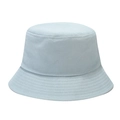 Detailed view of light blue cotton bucket hat with parallel stitching on the brim - M (56-58cm) / Aqua