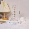 French vintage crystal glass candle holder with twisted texture, 16cm height - Large Spiral Twist Glass Candle Holder