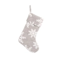 Calcetín navideño de felpa gris con copos de nieve para decoración festiva hogar - Calcetín de Navidad Jacquard Gris