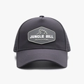 Dark grey breathable polyester baseball cap with hexagonal rubber jungle logo patch - Adjustable / Dark Gray (25A342)