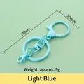 Light blue metal lobster clasp keychain hardware with 75mm length for DIY accessories - Standard / Light Blue