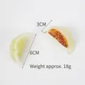 Miniature fried dumpling toy model with realistic brown bottom texture and 6cm length - 6cm Fried Dumpling (No Buckle)