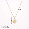 Collana con pendente a sole dorato in finitura oro 18k con catena a scatola regolabile - Oro