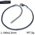 Adjustable black plated titanium steel snake chain bracelet with star engraved texture - Black-2.2mm Width (KB166320-Z)