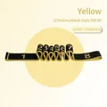 Elastic yoga strap in black and yellow with 8 numbered loops for kids stretching and dance - Yellow 8 Grids