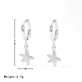 Pendientes colgantes de estrella de mar en acero de titanio plata de 28,5 mm - Plateado