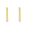 18K gold plated stainless steel chain stud earrings with clear zircon stones - Fishbone Chain Zircon Drop Earrings-White