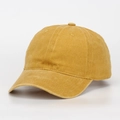 Detailed view of a plain mustard yellow washed cotton baseball cap - Mustard Yellow (11#)