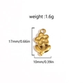 Detail showing weight and dimensions of the golden flower stainless steel pendant - Gold Small Flower Pendant