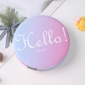 Mini miroir de maquillage pliant avec dégradé bleu et rose et texte Hello - Hello! / Dégradé - Lettres