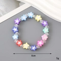 Charming crystal bracelet with colorful star beads and faceted clear moonstones - Clay Star Style (K3347)