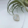 Mini shell-shaped hair claw clip with pearlescent finish and colorful shimmer effects - Shell-Dazzle White 2.6cm