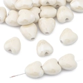 Perle in ceramica a forma di cuore bianco crema lucido per gioielli fai-da-te fatti a mano - Bianco Sporco