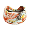 Elastisches Boho-Yoga-Stirnband mit lebhaftem blauem und orangem Tropenblatt-Printmuster - Oberteile / Hellblau Tropisches Blatt (#168)