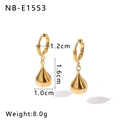 Detailed size specifications of gold teardrop earrings with dimensions and weight info - Teardrop Pendant Hoop Style (NB-E1553)