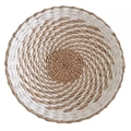 Decorazione da parete nordica in rattan con fibre naturali e motivo a spirale bianca - D Naturale Bianco Fiore Misto 25CM