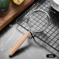 Mini colador de malla fina de acero inoxidable con mango de madera para jugos - Mango de Madera Mediano (8 cm)
