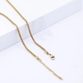 Golden textured stainless steel chain necklace with lobster clasp and extender - 1.7mm Cauliflower Chain / 40+5CM Extension Chain / Gold