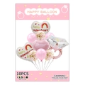 10pcs rose gold diamond ring and heart foil balloon set for Valentine's Day decor - Rose Gold Color Diamond 10PCS Set