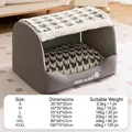 Thick warm pet bed size chart showing various dimensions for cats and dogs in deep sleep - S (35*30*30cm) / Houndstooth Drawer Style / Jas Grey