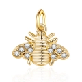 Colgante de abeja dorada con alas de circón brillante y un acabado pulido fino - Estilo Abeja Dorada (MDF726)
