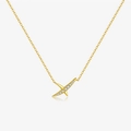 Elegante collana d'oro con pendente a croce a X impreziosita da micro zirconi bianchi - Collana - Croce a X / Oro