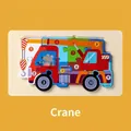 Educational wooden 3D crane puzzle with numbered blocks for toddler color and number learning - Crane