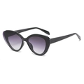 Fashion cat eye sunglasses with glossy black frames and purple gradient lenses for women - C01 Black (Purple Gradient Lens)