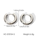 Size dimensions and weight detail for silver geometric stainless steel heart earrings - Hoop Style (HC-E10134-S)