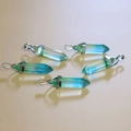 Five hexagonal crystal pendants with green to blue gradient finish and silver clasp - Green Blue Gradient