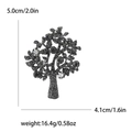 Spilla a forma di albero in lega grigio scuro con strass e specifiche dimensionali - Grigio