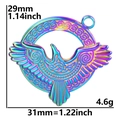 Colgante de pájaro celta arcoíris en acero inoxidable, dimensiones 29x31mm y 4,6g - Multicolor (Solo Colgante)