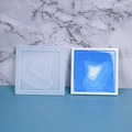 Square island coaster silicone mold showing translucent texture and blue resin finish - Style 01