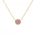 June amethyst birthstone necklace in 14K gold stainless steel with paved purple stone - June Purple (Alexandrite Color)