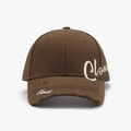 Gorra marrón con bordado Cloud blanco y diseño desgastado para coleta de mujer - Café (24A271)