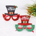 Christmas party glasses with glitter top hats and Merry Christmas text in red and green - Style 13-Top Hat Set (2PCS)