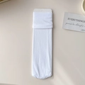 Minimalist white velvet socks in a clean folded layout with simple card packaging - One Size / White