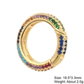 Golden clasp earring variant with multi-color zircon stones sizing 19.5 by 3.3mm - Style 28: Copper Micro-set Zircon Connecting Clasp