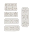 5-piece set of white snowflake silicone molds for festive fondant and chocolate baking - Full Set of 5 / Gray