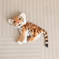 Realistic orange tiger plush toy shell with striped patterns and fluffy white texture - 23cm (No Filling/No Zipper) / Yellow Tiger Shell