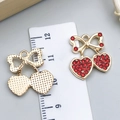 Sparkling red crystal cherry pendants with gold bows for DIY jewelry making - Bow Red Rhinestone Cherry (23400)