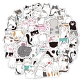 Close-up of waterproof cartoon cat stickers set featuring various cute poses and breeds - Cat Style B (N46) / 50 Sheets