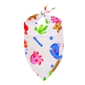 White cotton pet bandana with ocean print and blue whale pattern for dogs and cats - M / White Ocean World