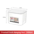 2400ml frosted plastic kitchen storage box with white lid and easy-pull handle - Food Storage Box - 2400ml