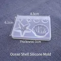 Siliconen mal met zeester en schelp motieven 1cm dikte voor DIY hars sieraden maken - Zeester Schelp