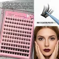 Self-adhesive cluster eyelashes in Devil style with 10 rows of natural black fibers - 10 Rows Glue-free Wild CHY