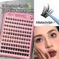 Self-adhesive cluster eyelashes in Devil style with 10 rows of natural black fibers - 10 Rows Glue-free Wild CHY